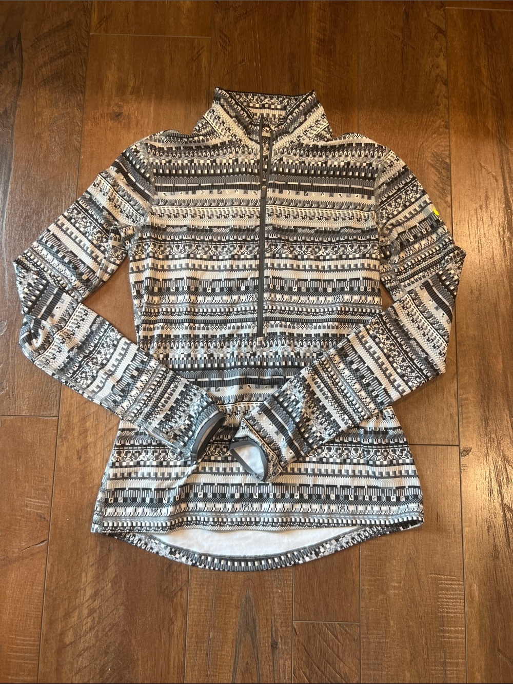 Nike Black & White Geometric Quarter-Zip Jacket